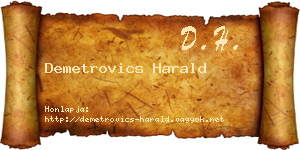 Demetrovics Harald névjegykártya